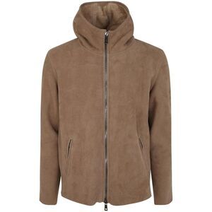 GIORGIO BRATO Men's Shearling Lined Hooded Jacket Men BROWN Outerwear